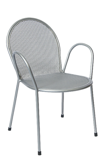 Picture of ERP-OF-06-S Silver Finish Metal Powder Coated Metal Outdoor Chair
