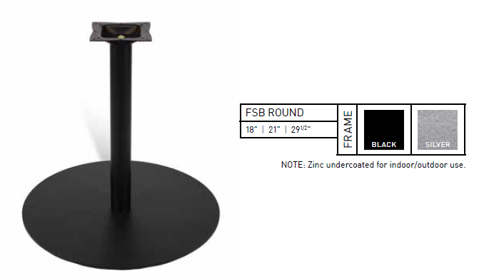 GAR FURNITURE FSB SERIES BAR ROUND TABLE BASE. Restaurant Furniture