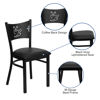 HERCULES Series Black Coffee Back Metal Restaurant Chair - Black Vinyl Seat XU-DG-60099-COF-BLKV-GG