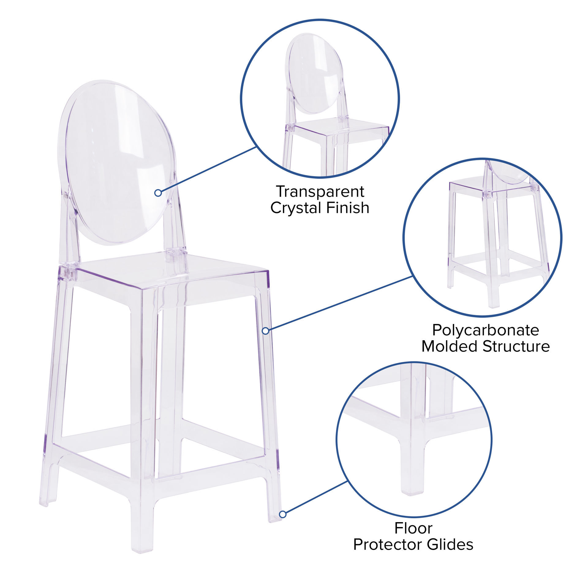 restaurantfurniture.ninja : Ghost Counter Stool with Oval Back in ...
