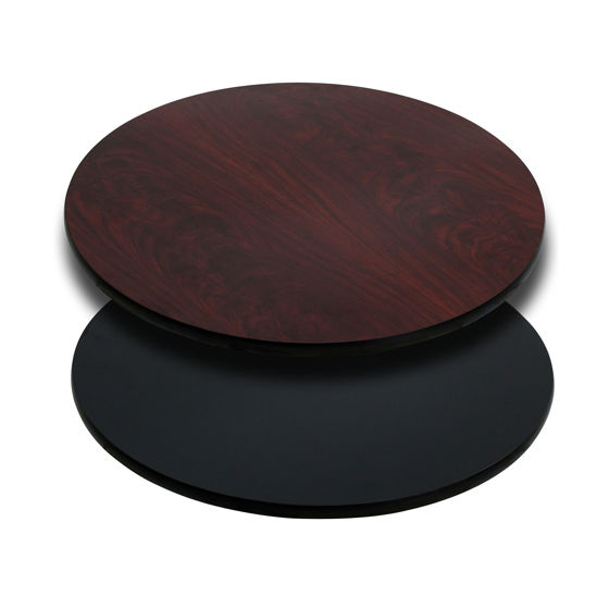 30'' Round Table Top with Black or Mahogany Reversible Laminate Top XU-RD-30-MBT-GG