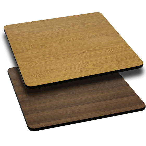 36'' Square Table Top with Natural or Walnut Reversible Laminate Top XU-WNT-3636-GG