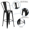 Commercial Grade 30" High Black Metal Indoor-Outdoor Barstool with Removable Back CH-31320-30GB-BK-GG